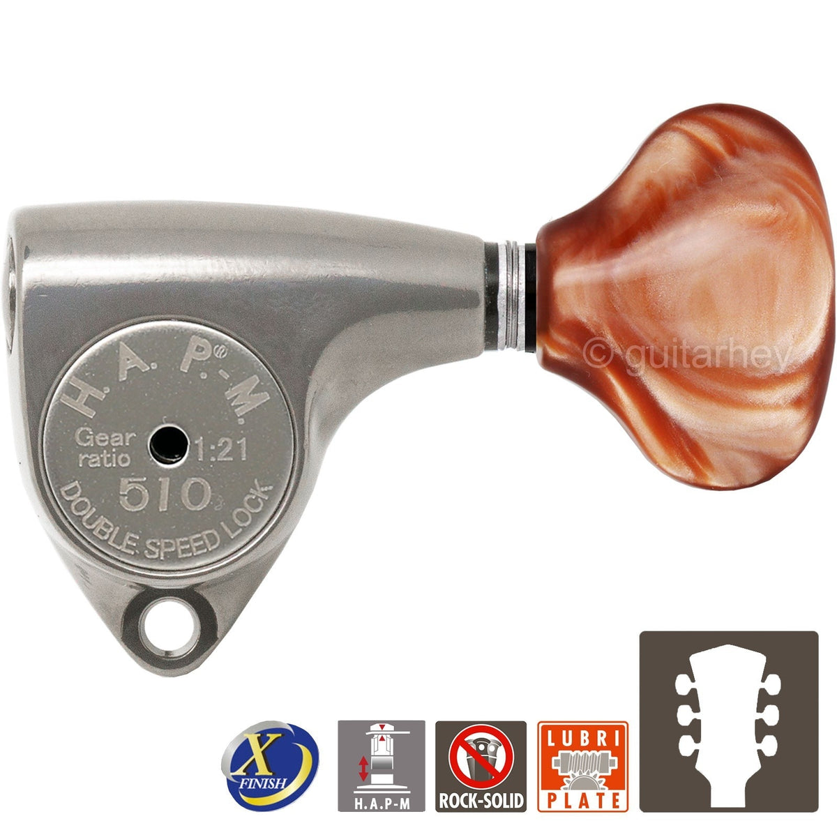 NEW Gotoh SGV510Z-CL5 HAPM Set L3+R3 HAP-M 1:21 Gear Ratio 3x3 -ANTIQUE X-NICKEL