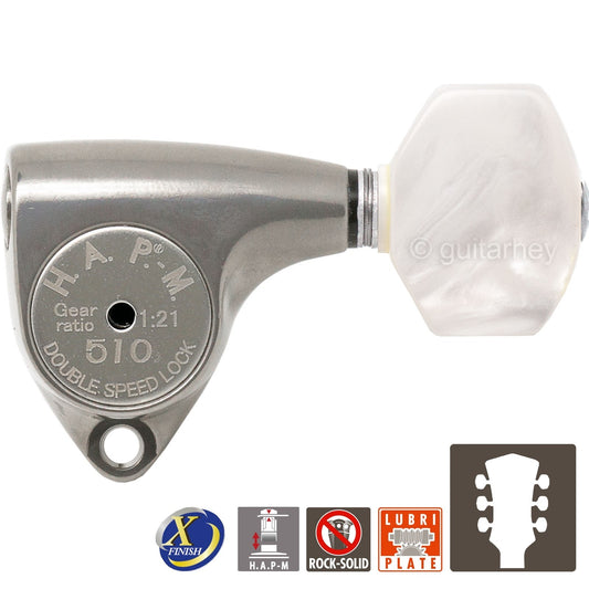 NEW Gotoh SGV510Z-P7 HAPM Set L3+R3 HAP-M 1:21 Gear Ratio 3x3 - ANTIQUE X-NICKEL