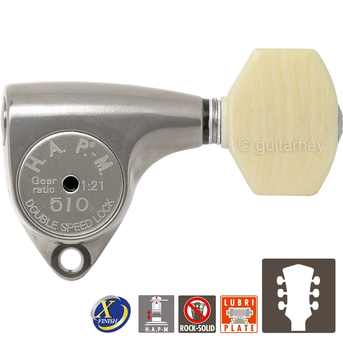 NEW Gotoh SGV510Z-M07 HAPM Set L3+R3 HAP-M 1:21 Gear Ratio 3x3, ANTIQUE X-NICKEL