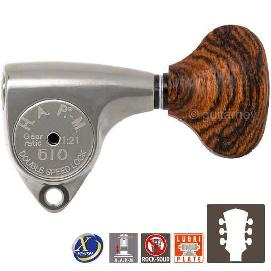NEW Gotoh SGV510Z-RL5 HAPM Set L3+R3 HAP-M 1:21 Gear Ratio 3x3, ANTIQUE X-NICKEL