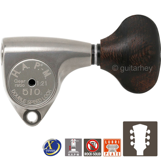 NEW Gotoh SGV510Z-ZL5 HAPM Set L3+R3 HAP-M 1:21 Gear Ratio 3x3, ANTIQUE X-NICKEL