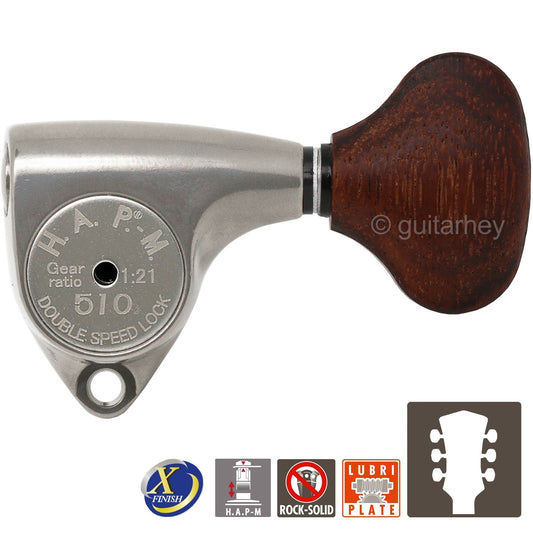 NEW Gotoh SGV510Z-GL5 HAPM Set L3+R3 HAP-M 1:21 Gear Ratio 3x3, ANTIQUE X-NICKEL