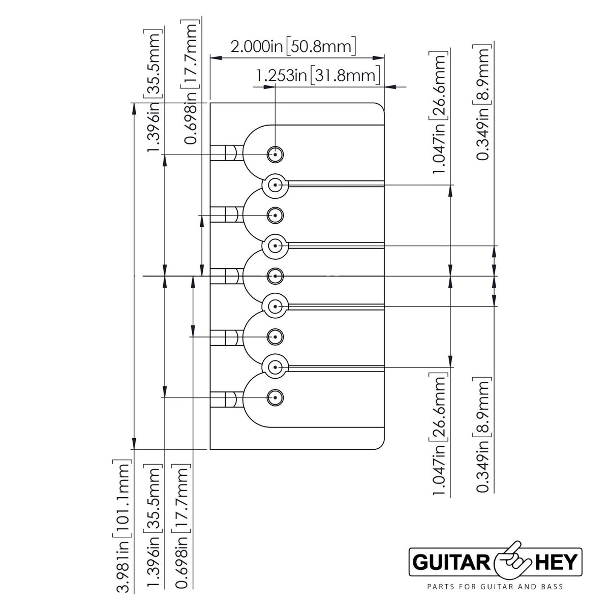 Hipshot 5A5FM3BN 5-String A Style SOLID BRASS Bass Bridge Fender Deluxe NICKEL