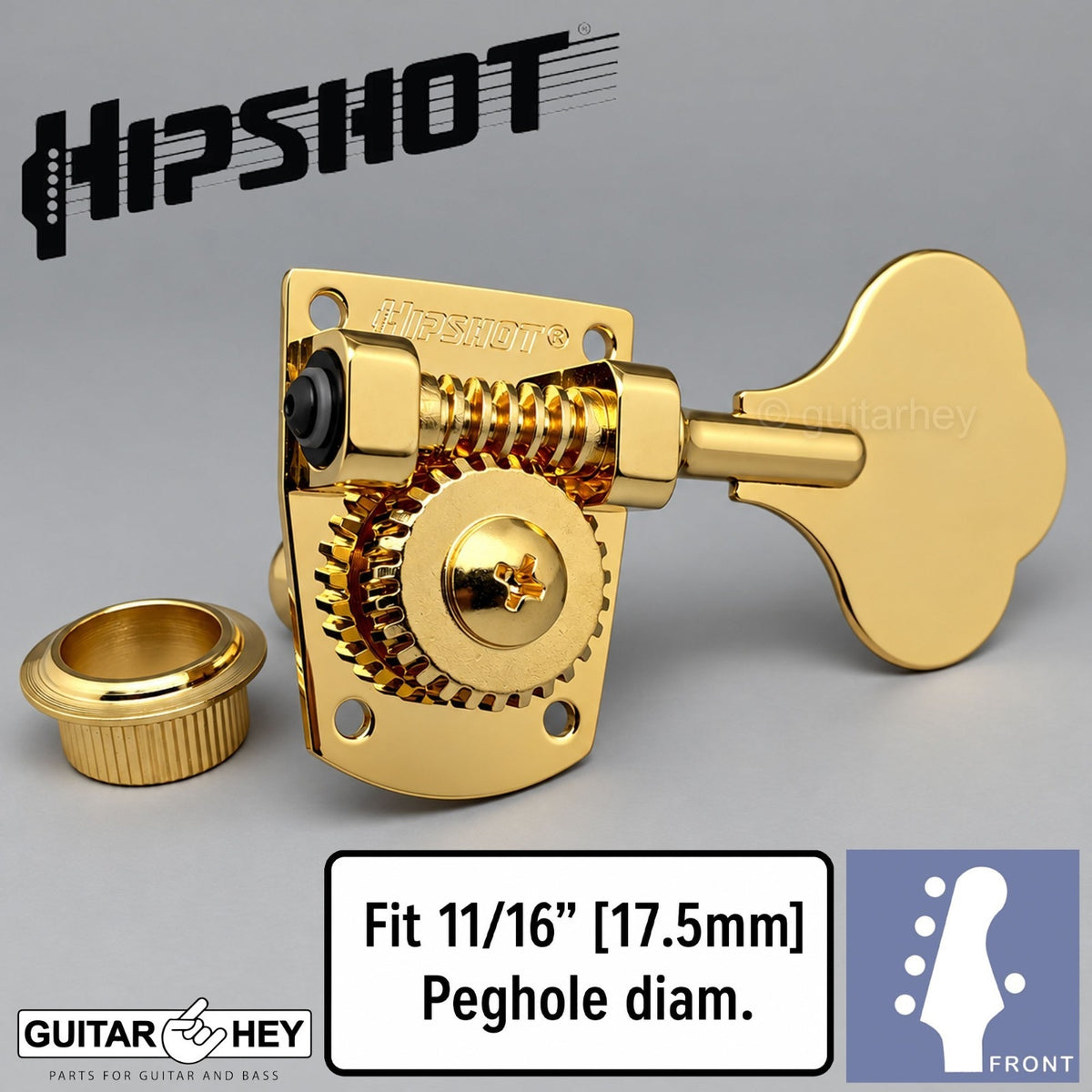 NEW Hipshot HB7 5 String 20710G L4+R1 Upgrade for Fender MIM Bass 4x1 - GOLD