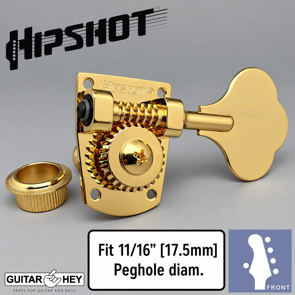 NEW Hipshot HB7 5 String 20710G L1+R4 Upgrade for Fender MIM Bass 1x4 - GOLD