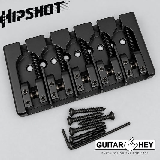 Hipshot 5A5FM3BB 5-String A Style SOLID BRASS Bass Bridge Fender Deluxe - BLACK
