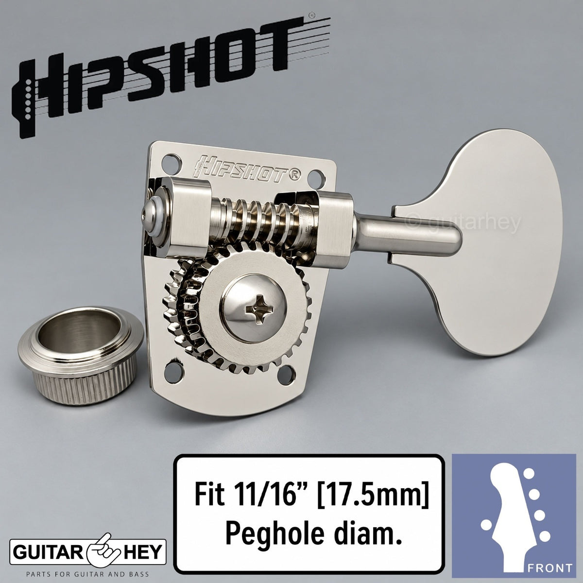 Hipshot HB7 5 String 20710LN L1+R4 Upgrade Fender MIM Bass LOLLIPOP 1x4 - NICKEL