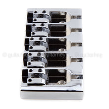 Load image into Gallery viewer, NEW Hipshot 5A500AC 5-String A Style Aluminum Bass Bridge .750&quot; Spacing - CHROME