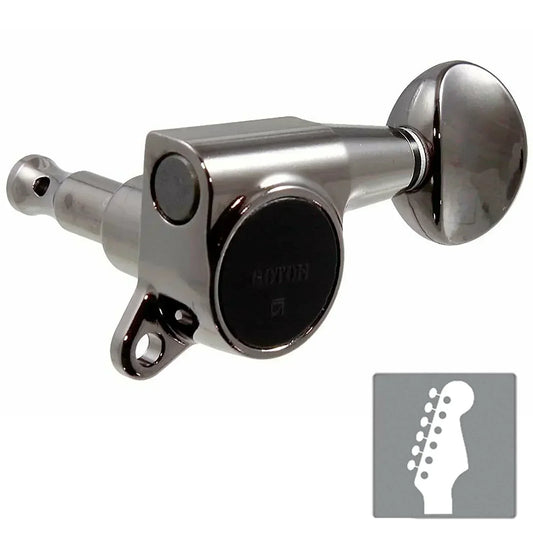 NEW Gotoh SG381-05 L6 Set 6 in line Tuners w/ screws Right Handed - COSMO BLACK