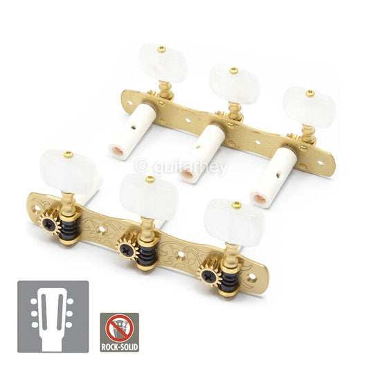 Gotoh 35G1800-1W-SB Classical Guitar Tuning Machine Heads w/ Screws- SOLID BRASS