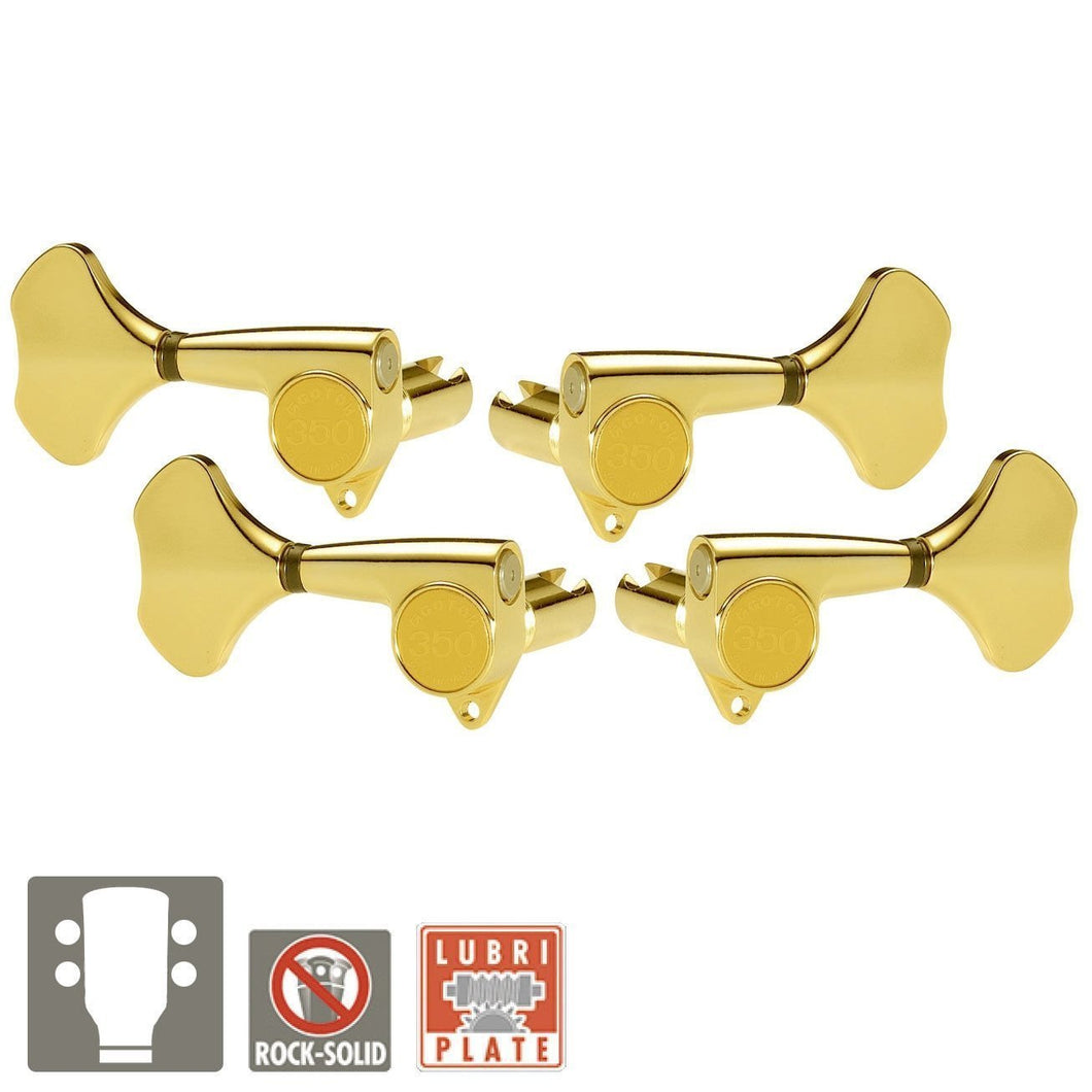 NEW Gotoh GB350 RES-O-LITE Aluminum Bass 4-String Tuning Keys L2+R2 Set - GOLD