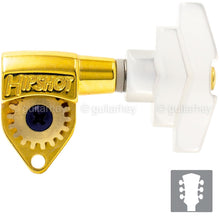 Carregar imagem no visualizador da galeria, NEW Hipshot CLASSIC OPEN-GEAR Tuners L3+R3 Set IMPERIAL PEARL Buttons 3x3 - GOLD