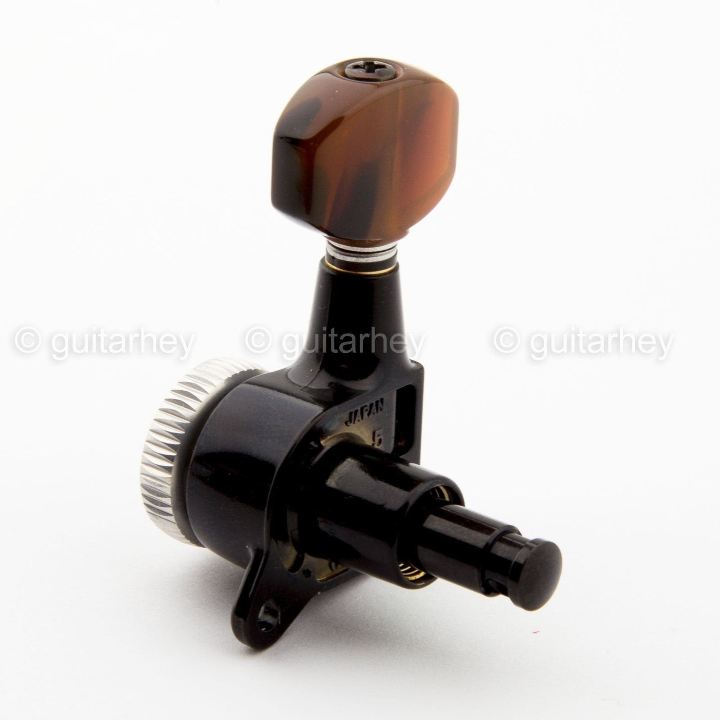 NEW Gotoh SG381 MGT 6 In-Line Locking Magnum Tuners w/ TORTOISE Buttons - BLACK