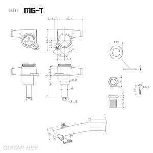 NEW Gotoh SG381-20 MGT Magnum Lock-Trad 3+3 Grover Style Button 3x3 BK - BLACK