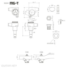 Load image into Gallery viewer, NEW Gotoh SG360-07 MGT 6 In-Line Set MAGNUM LOCK Locking Mini Tuners Keys CHROME