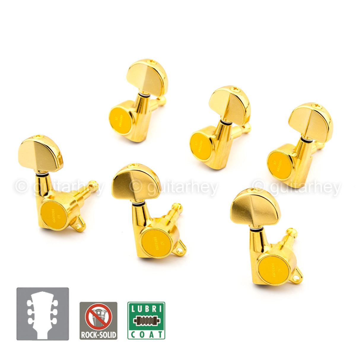 NEW Gotoh SG381-20 Grover Style Button Tuner 16:1 Ratio Keys Set 3x3 - GOLD
