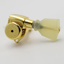 Load image into Gallery viewer, NEW Hipshot Grip-Lock LOCKING TUNERS Keystone PEARL Buttons 3x3 Set - GOLD