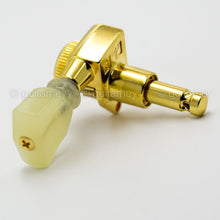 Load image into Gallery viewer, NEW Hipshot Grip-Lock LOCKING TUNERS Keystone PEARL Buttons 3x3 Set - GOLD