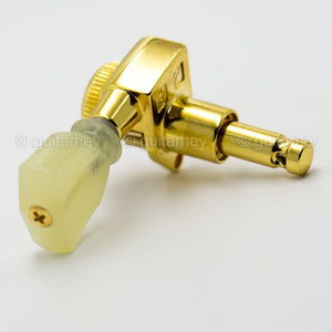 NEW Hipshot Grip-Lock LOCKING TUNERS Keystone PEARL Buttons 3x3 Set - GOLD