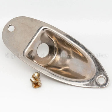NEW Q-Parts Aged Collection Jack Plate For Strat Relic Replacement - AGED NICKEL