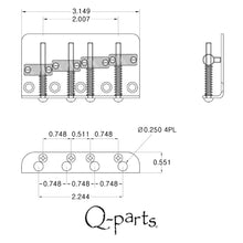 Load image into Gallery viewer, NEW Q-Parts Aged Collection Bridge For &#39;60s Fender P/J Bass, DISTRESSED NICKEL