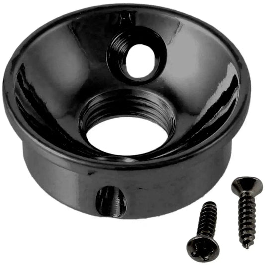 NEW Electrosocket Round Retrofit Jackplate for Telecaster Tele Guitar Jack BLACK