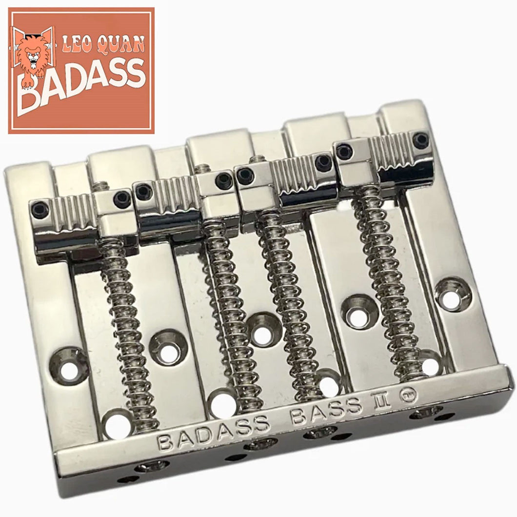 NEW Leo Quan® Badass II™ 4-String Bass Bridge - Grooved Saddles - NICKEL