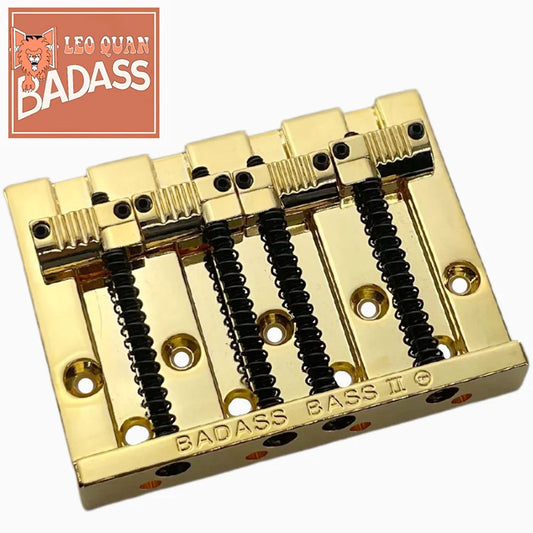 NEW Leo Quan® Badass II™ 4-String Bass Bridge - Grooved Saddles - GOLD