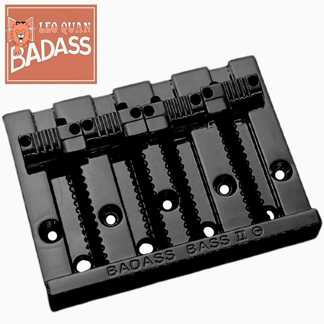 NEW Leo Quan® Badass II™ 4-String Bass Bridge - Grooved Saddles - BLACK