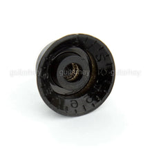 Carregar imagem no visualizador da galeria, NEW Set 4 BLACK Bell Top Hat KNOBS Silver Reflector for Gibson 1/4&quot; Tone Volume
