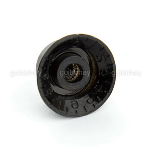 NEW Set 4 BLACK Bell Top Hat KNOBS Silver Reflector for Gibson 1/4" Tone Volume