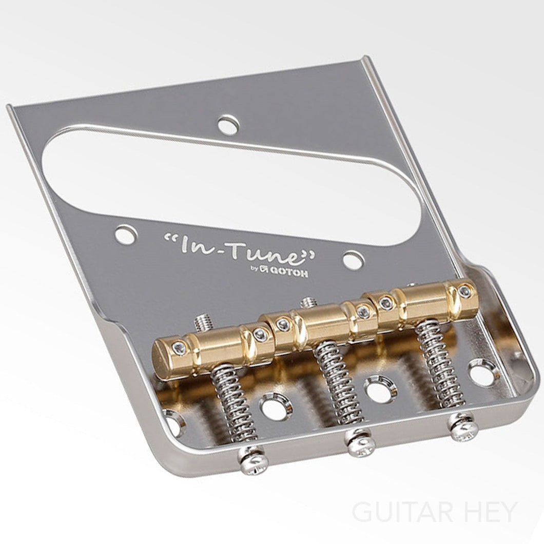 NEW Gotoh BS-TC1S Steel Tele Bridge, Cut Down Sides, Brass Saddles - NICKEL