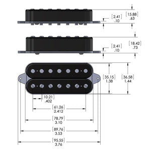 NEW DiMarzio DP708 Crunch Lab 7 Bridge 7-String Guitar Humbucker - BLACK