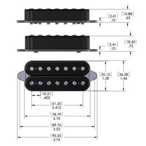 NEW DiMarzio DP708 Crunch Lab 7 Bridge 7-String Guitar Humbucker - BLACK