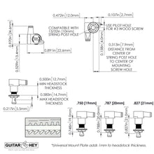 Load image into Gallery viewer, NEW Hipshot Mini 6-In-Line STAGGERED Tuners HS Buttons Right Handed - BLACK