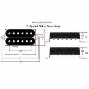 NEW DiMarzio DP155 The Tone Zone Guitar Humbucker F-Spaced - BLACK/CREAM