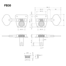 Load image into Gallery viewer, NEW Gotoh FB30 4 In-Line Clover Leaf Bass Tuners Vintage Fender Style - GOLD