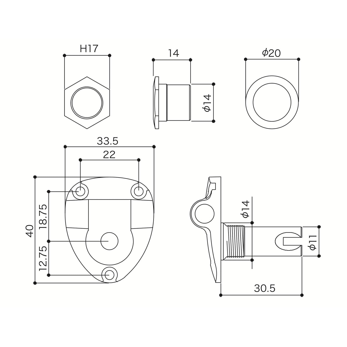 NEW Gotoh GB11W L4+R1 Bass Tuners Tuning Keys 20:1 w/ Hardware 4x1 - COSMO BLACK