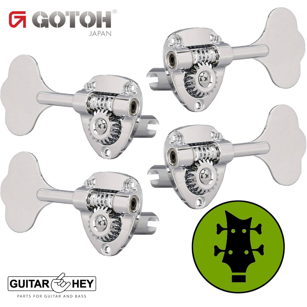 NEW Gotoh GB11W L2+R2 Bass Tuners Tuning Keys 20:1 w/ Hardware - 2x2 - CHROME