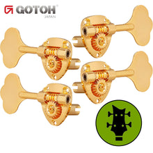 Load image into Gallery viewer, NEW Gotoh GB11W L2+R2 Bass Tuners Tuning Keys 20:1 w/ Hardware - 2x2 - GOLD