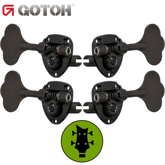 NEW Gotoh GB11W L2+R2 Bass Tuners Tuning Keys 20:1 w/ Harware 2x2 - BLACK
