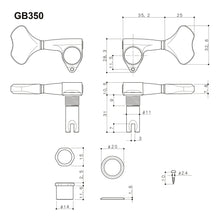 Load image into Gallery viewer, NEW Gotoh GB350 RES-O-LITE Aluminum Bass 5-String in Line Tuning Keys Set BLACK