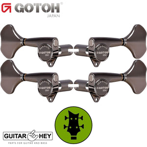 NEW Gotoh GB350 RES-O-LITE Aluminum Bass 4-String Tuning Keys L2+R2 COSMO BLACK