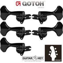 Load image into Gallery viewer, NEW Gotoh GB350 RES-O-LITE Aluminum Bass 5-String Tuning Keys L2+R3 Set - BLACK