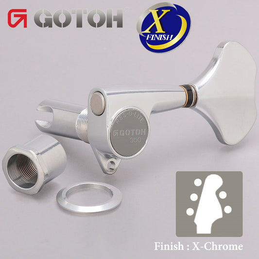 NEW Gotoh GB350 RES-O-LITE Aluminum Bass 5-String Tuning Keys L3+R2 Set X-CHROME