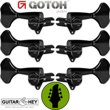 Load image into Gallery viewer, NEW Gotoh GB350 RES-O-LITE Aluminum Bass 6-String Tuning Keys L3+R3 Set - BLACK