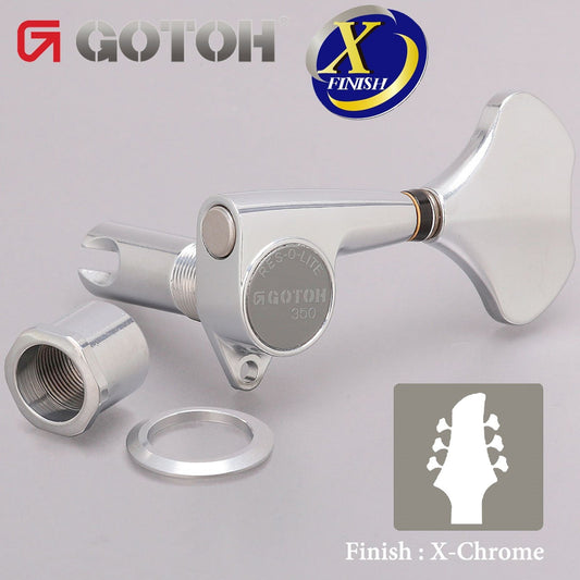 NEW Gotoh GB350 RES-O-LITE Aluminum Bass 6-String Tuning Keys L3+R3 Set X-CHROME