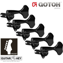 Load image into Gallery viewer, NEW Gotoh GB350 RES-O-LITE Aluminum Bass 5-String in Line Tuning Keys Set BLACK