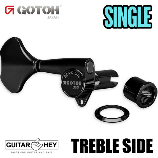 NEW (1) Gotoh GB350 RES-O-LITE Bass Machine Head TREBLE SIDE - SINGLE - BLACK