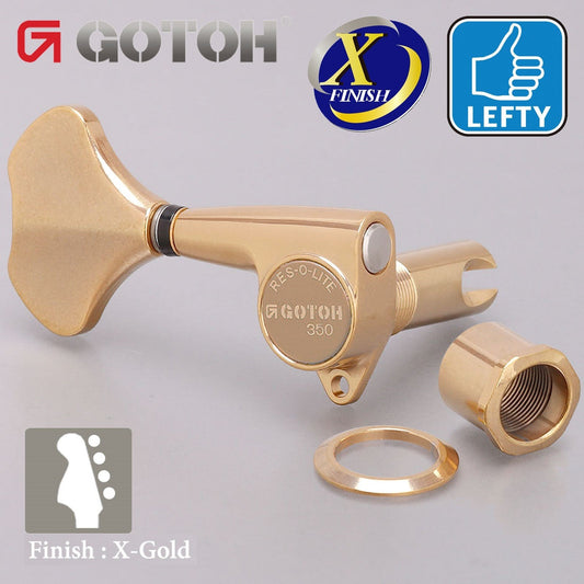 NEW Gotoh GB350 RES-O-LITE Aluminum TREBLE Side 4-in Line Tuning Keys Set X-GOLD